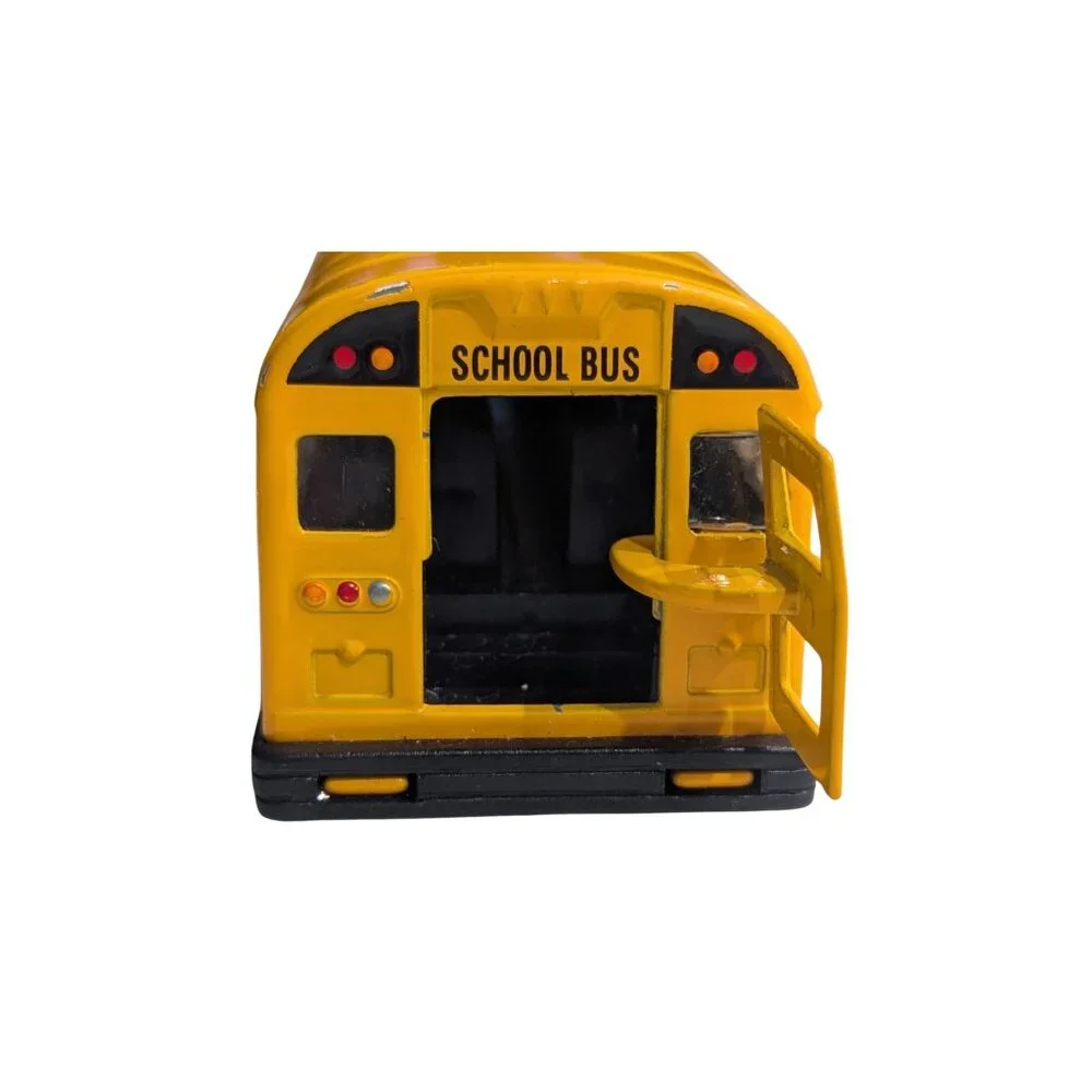 Schylling Die-Cast Metal School Bus Toy Yellow w/ Stop Sign Vintage Style - Picture 7 of 8